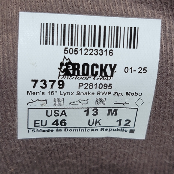 Rocky Mens Size 12 16\